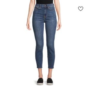 7 For All Mankind Skinny Jeans in Medium Blue Wash High Waist Gwenevere Ankle